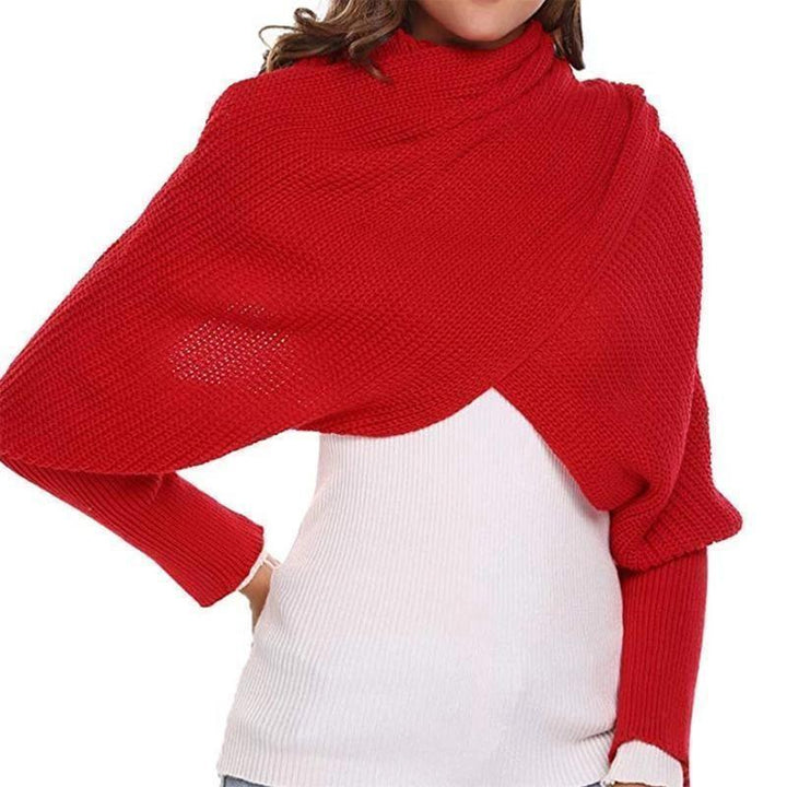BowLift | Autumn & winter fashion crochet knitted scarf with sleeves