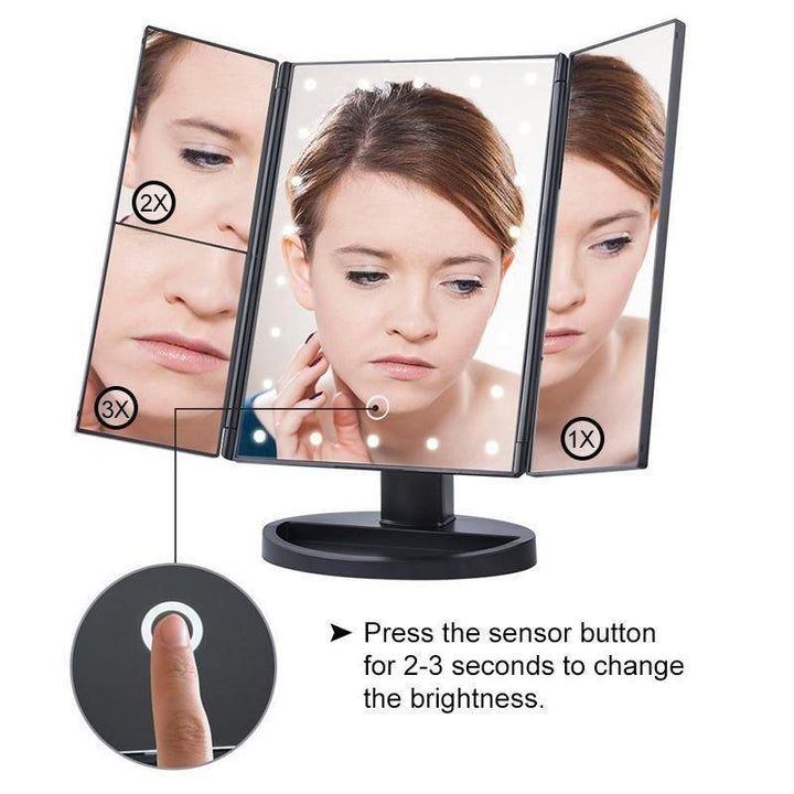 BowLift | Lighted Makeup Vanity Mirror, 24LED