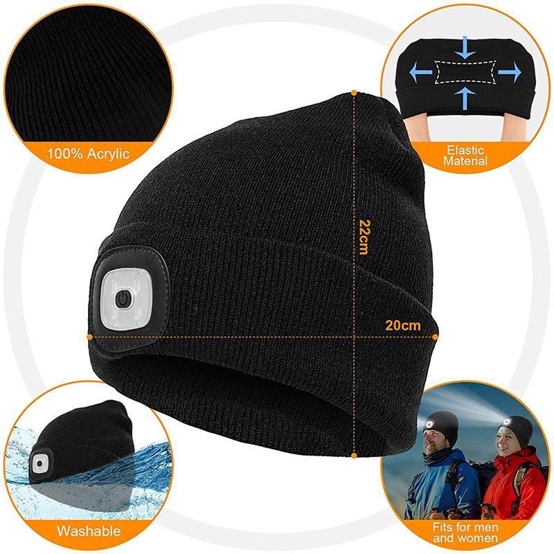 BowLift | Unisex Winter Warm Knit Hat Head Torch Cap