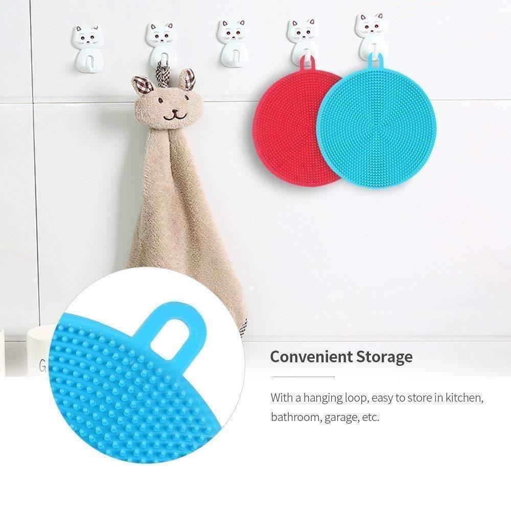 BowLift | Food Grade Multi-Function Antibacterial Silicone Scrubber Sponge Cleaning Brush Kitchen ， 5pcs