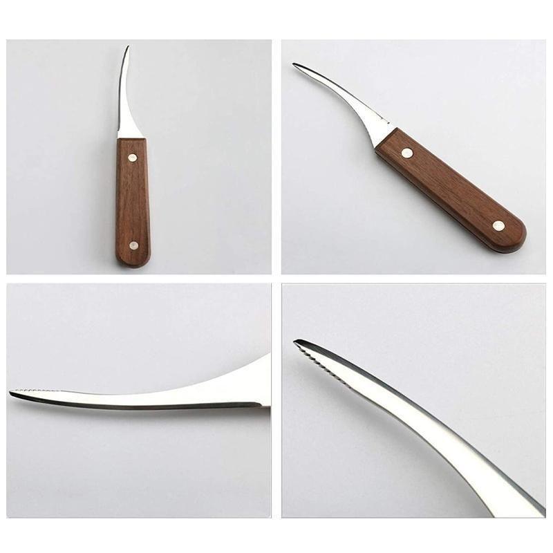 BowLift | Stainless steel shrimp tool with wooden handle