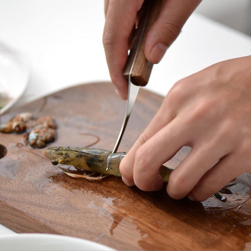 BowLift | Stainless steel shrimp tool with wooden handle
