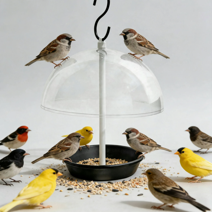 Hanging half-bowl birdbath for the garden
