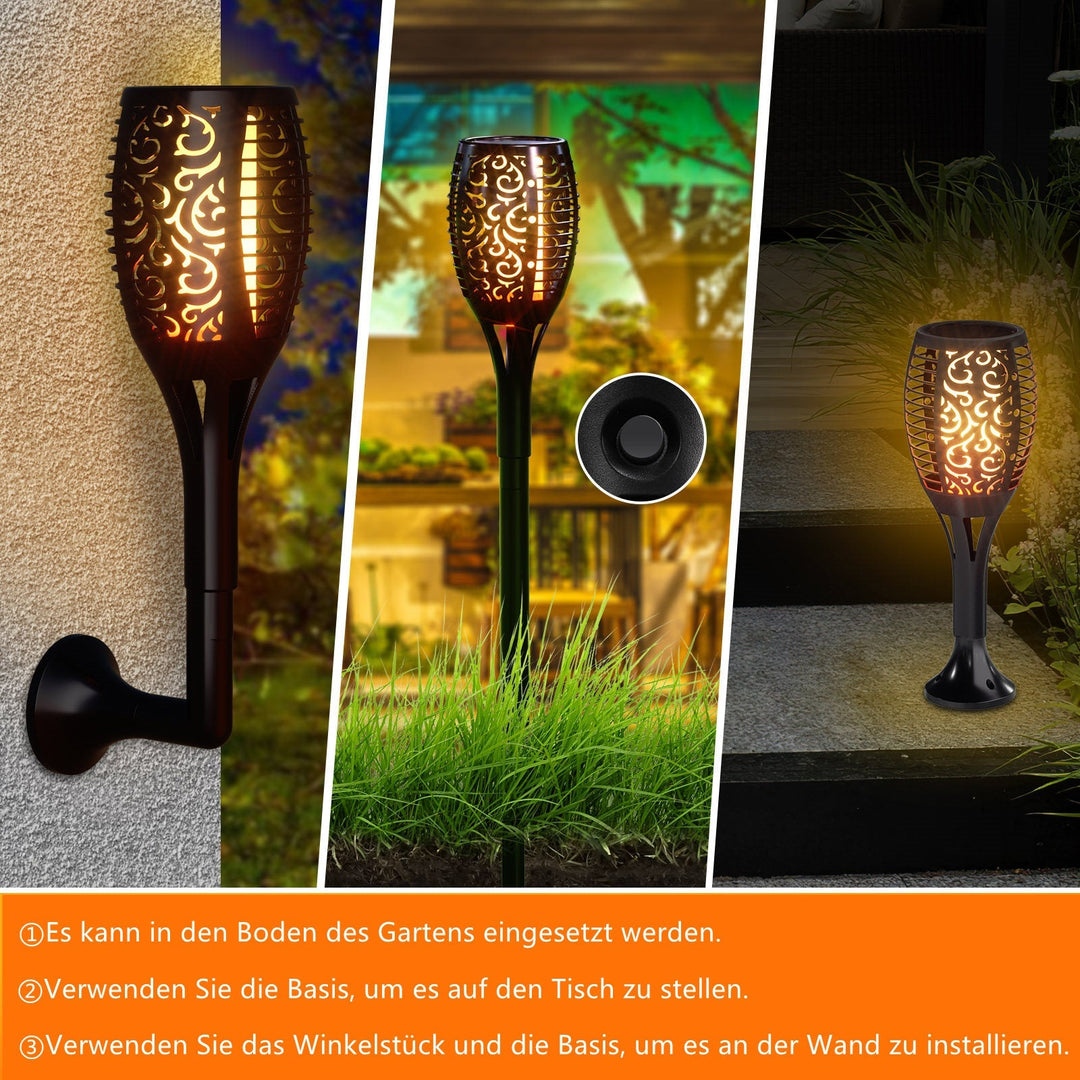 Solar lamps for outdoors 4 pieces 3 IN 1 solar torches | Bowlift