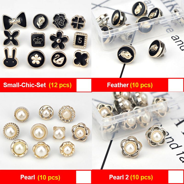 BowLift | Metal craft replacement button pins, removable shirt buttons