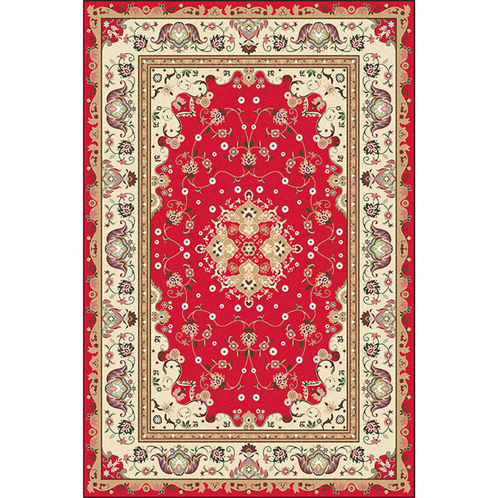 BowLift | Multicolored bedroom rug Moroccan medallion floral pattern rug made of polyester pet-friendly rug