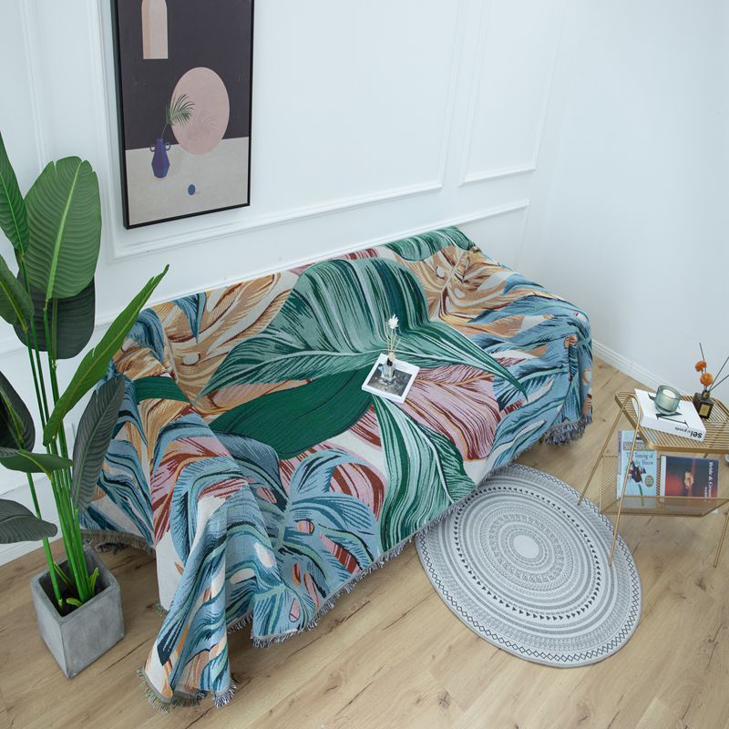 Artistic Tropical Print Throw Blanket