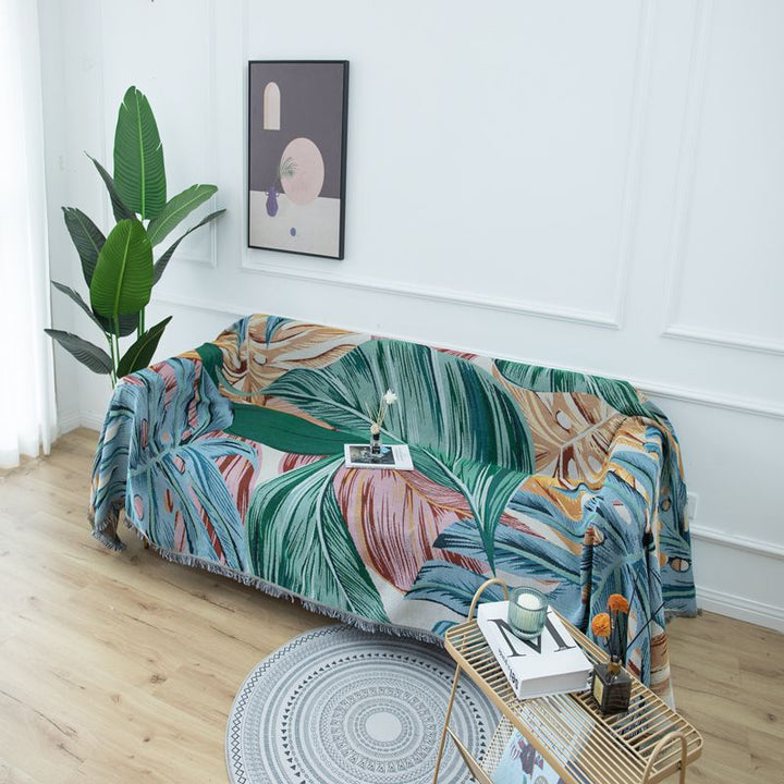 Artistic Tropical Print Throw Blanket