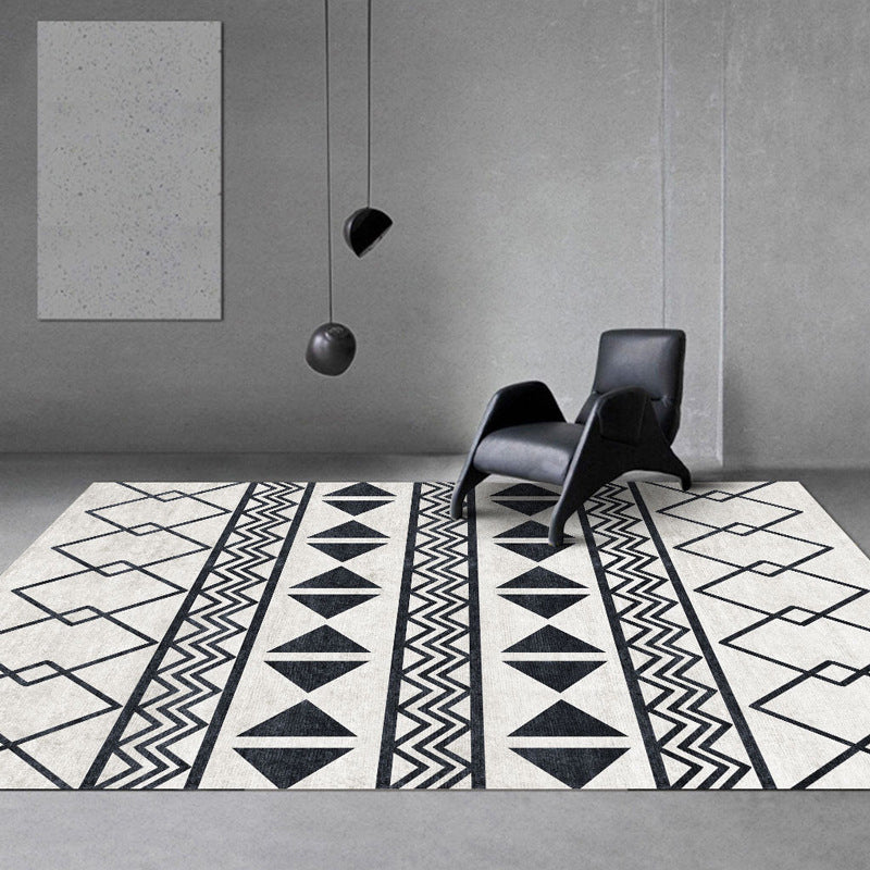 BowLift | Black and Gray Southwest Carpet Polyester Tree Pattern Carpet Washable Non-Slip Underlay Carpet for Living Room
