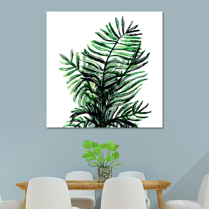 BowLift | Stylish tropical leaf art print for bedroom Botanical wall decoration in green