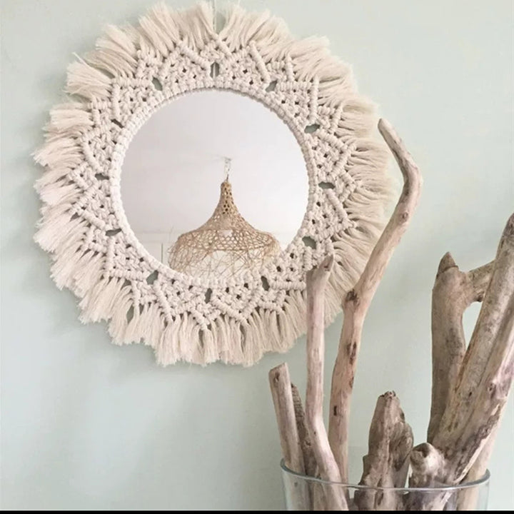 Decorative Macrame Wall Mirror Bowlift