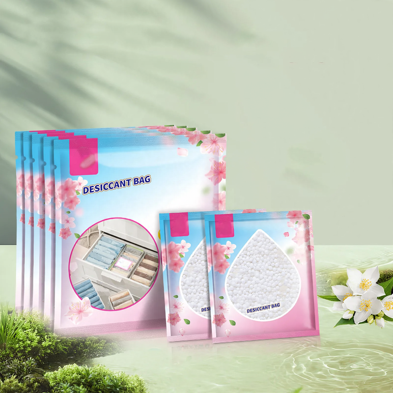 Hanging dehumidifying bag for wardrobes