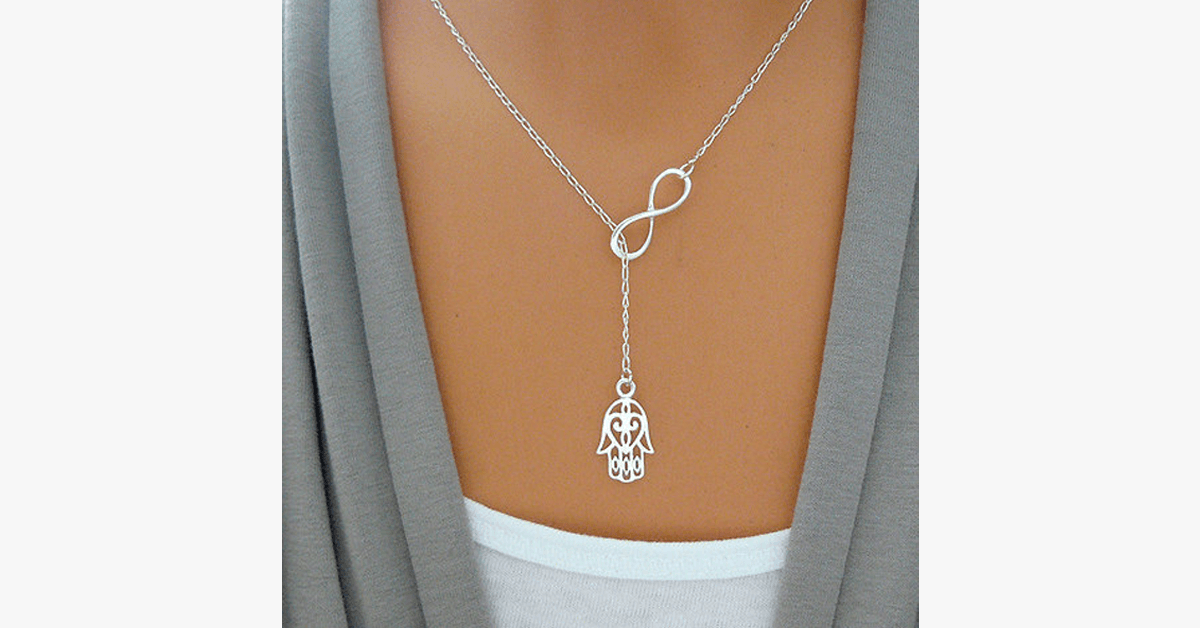 BowLift | Infinite Happiness Pendant Necklace in Silver Color - Gives a fashionable and unique look