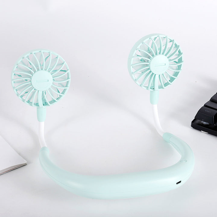Unisex portable neck fan with dual flexible fans and rechargeable battery Bowlift