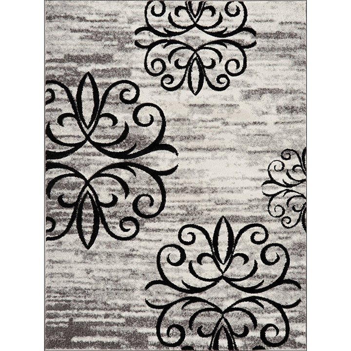 BowLift | Washed Paisley Pattern Rug Gray Classic Rug Polyester Washable Non-Slip Base Rug for Living Room