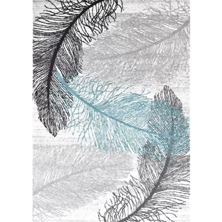 BowLift | Tropical living room rug in gray botanical print rug polyester non-slip machine washable area rug
