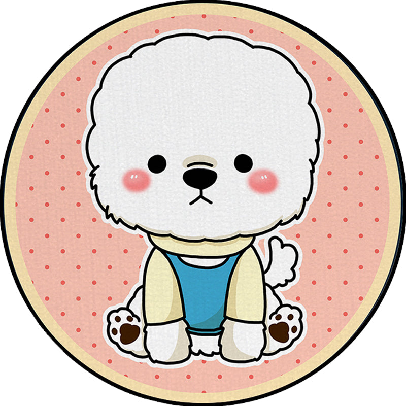 BowLift | Children's Room Rug in Purple and Red Animal Dog Star Strawberry Print Rug Polyester Non-Slip Area Rug