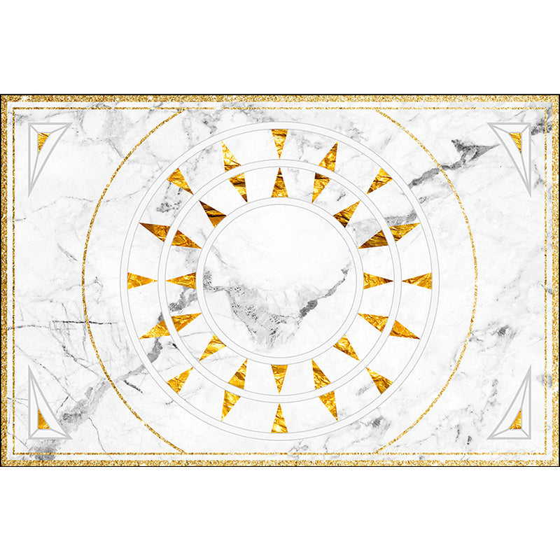 Modern marble surface pattern rug White and Black Polyester rug Machine washable Non-slip rug for the bedroom | Bowlift