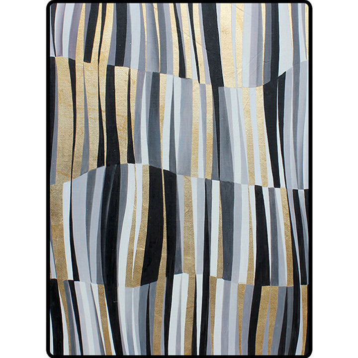 BowLift | Minimalistic Novelty Rug in Gray Geometric Lines Pattern Rug Polyester Machine Washable Rug for Home Decoration