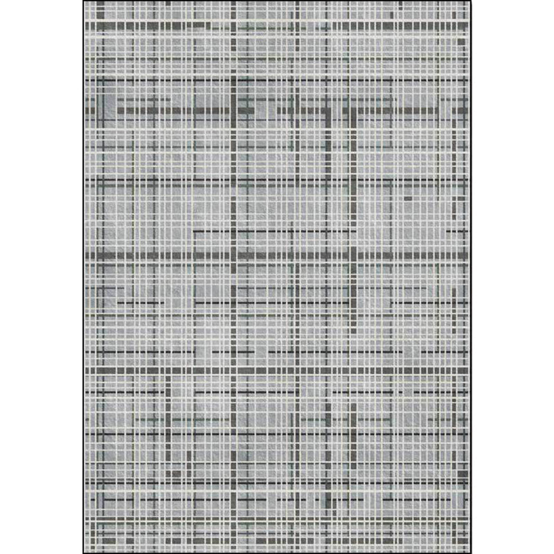Gray Novelty Rug Polyester Checkered Pattern Rug Washable Non-Slip Back Rug for Living Room | Bowlift