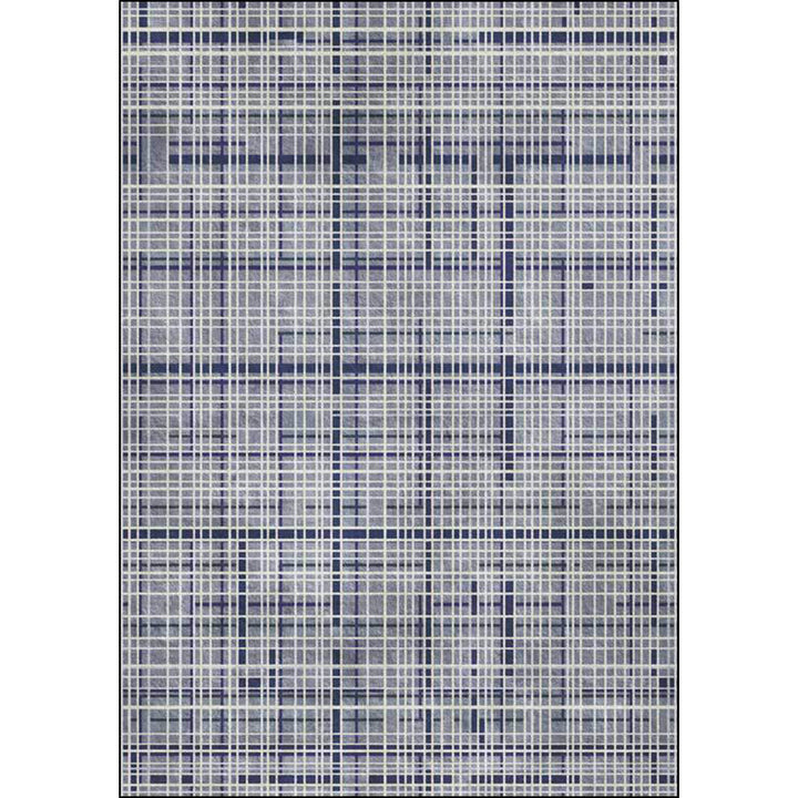 Gray Novelty Rug Polyester Checkered Pattern Rug Washable Non-Slip Back Rug for Living Room | Bowlift