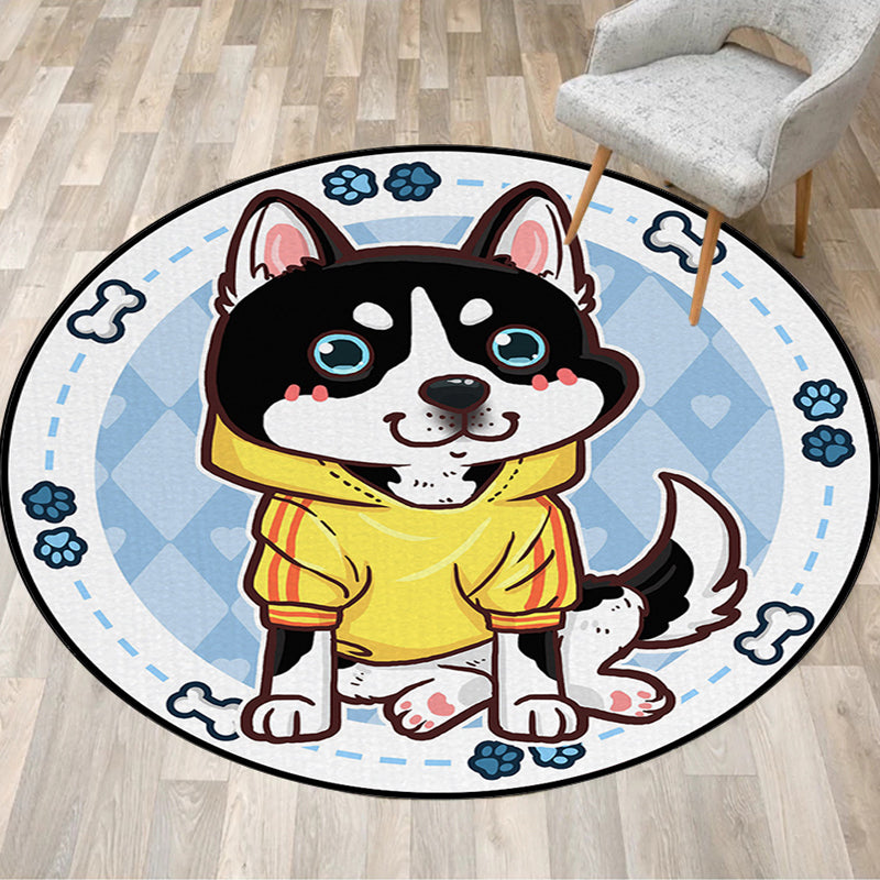 BowLift | Beautiful children's carpet in pink and yellow animal dog banana balloon pattern carpet polyester washable carpet for the children's room