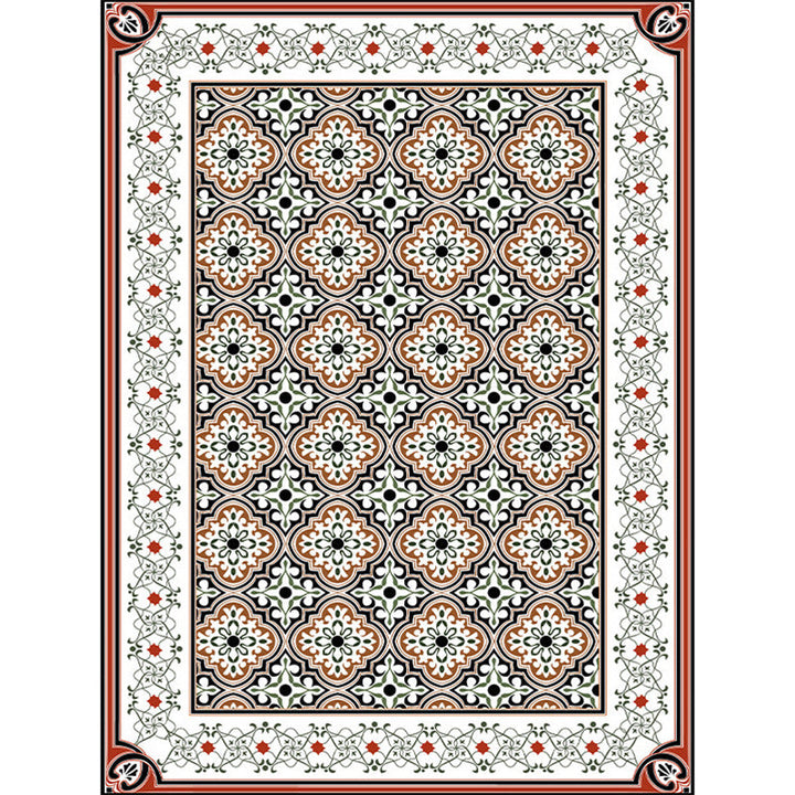 BowLift | Persian Moroccan Carpet in Brown Geometric Floral Pattern Carpet Polyester Anti-Slip Back Carpet for Home Decoration