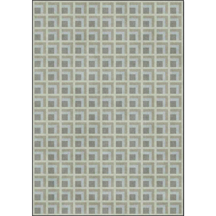 Modern checkered pattern rug Green and Blue Polyester rug Machine washable Non-slip area rug for bedroom | Bowlift
