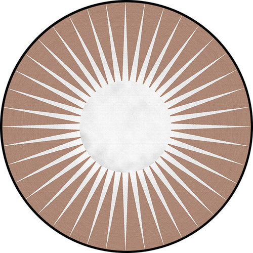 Funky Radial Pattern Rug Brown and Yellow Modern Rug Polyester Washable Non-slip Mat Rug for Living Room | Bowlift