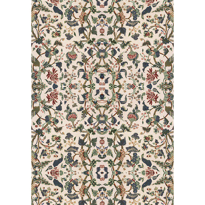 BowLift | Retro Floral Pattern Carpet Light Yellow Classic Carpet Polyester Washable Non-Slip Back Carpet for Living Room