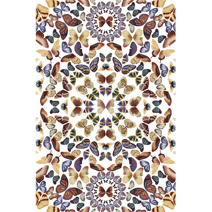 BowLift | Black and White Vintage Carpet Polyester Butterfly Pattern Carpet Washable Non-Slip Back Carpet for Living Room