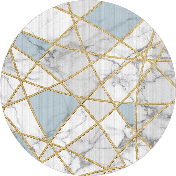 Stylish geometric patterned rug White and Pink Nordic rug Polyester Washable Non-slip back Rug for living room | Bowlift
