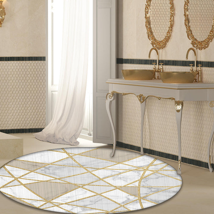 Stylish geometric patterned rug White and Pink Nordic rug Polyester Washable Non-slip back Rug for living room | Bowlift