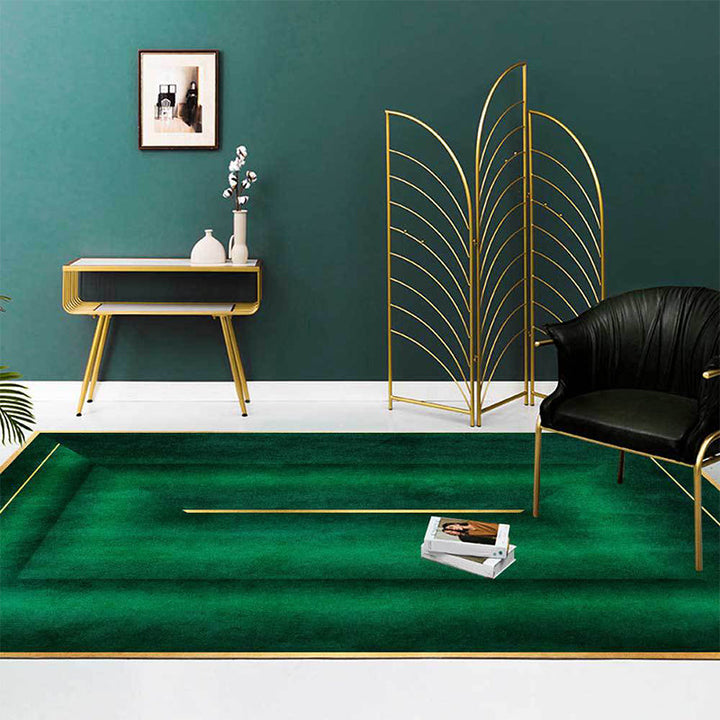 Stylish Ombre Rug Green Casual Rug made of Polyester Washable Non-slip Underlay Rug for the Living Room | Bowlift