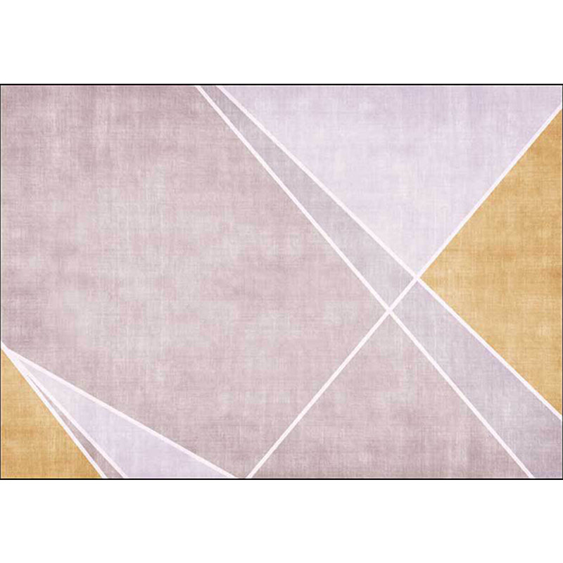 Pink and Yellow Novelty Carpet Polyester Color Block Carpet Washable Non-Slip Back Carpet for Living Room | Bowlift