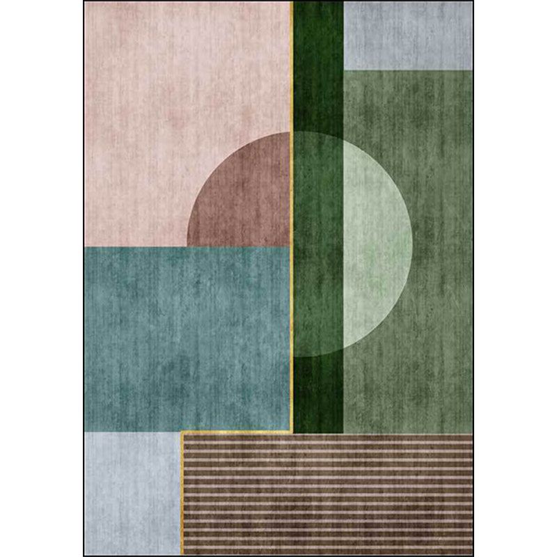 BowLift | Simple Color Block Carpet Multicolor Nordic Carpet Polyester Washable Non-Slip Back Area Rug for Living Room