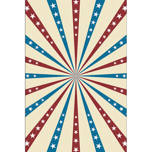 Beige and Blue Modern Rug Polyester Radial and Star Pattern Rug Washable Non-Slip Backing Rug for Living Room | Bowlift