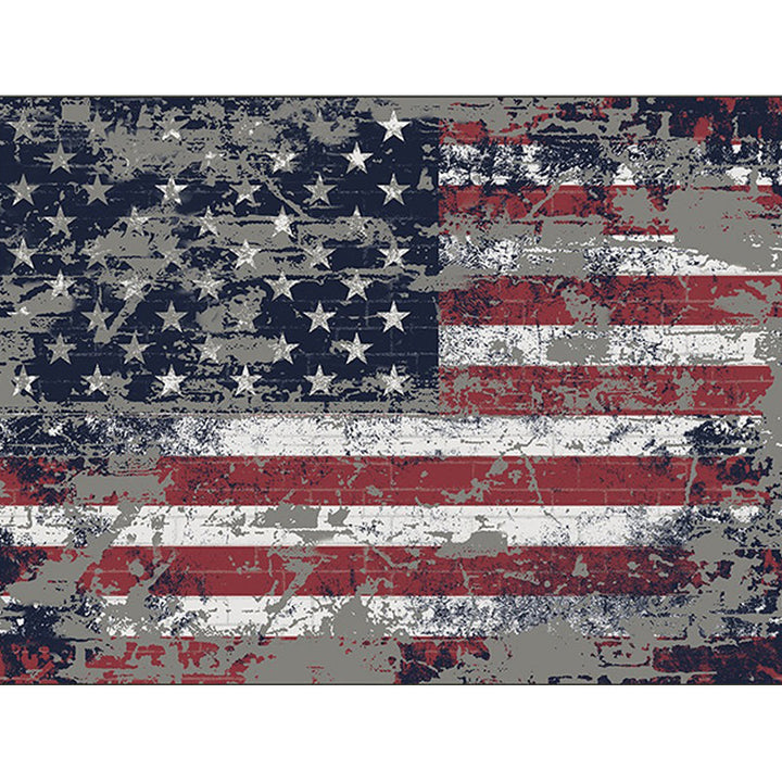 Red and Blue Modern Rug Polyester USA Flag Pattern Rug Washable Non-slip Backing Rug for Living Room | Bowlift