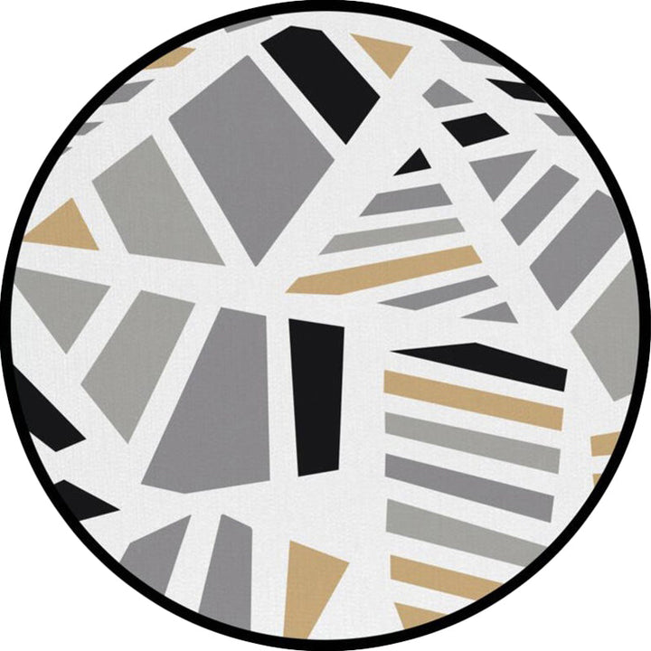 Simple modern rug in gray geometric pattern rug polyester pet-friendly rug for home decoration | Bowlift