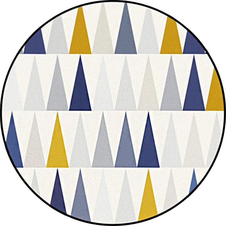 Ivory Bedroom Carpet Modern Geometric Triangle Pattern Carpet Polyester Non-Slip Back Carpet | Bowlift