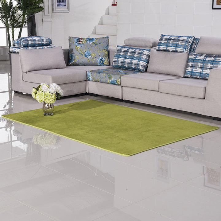 BowLift | Casual Living Room Rug in Green and Pink Solid Color Rug Polyester Pet-Friendly Area Rug