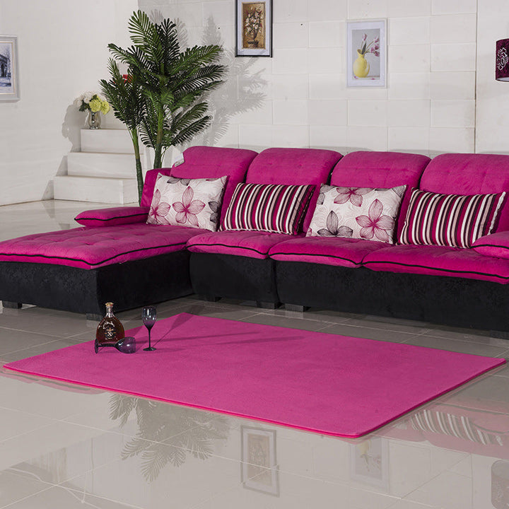 BowLift | Casual Living Room Rug in Green and Pink Solid Color Rug Polyester Pet-Friendly Area Rug