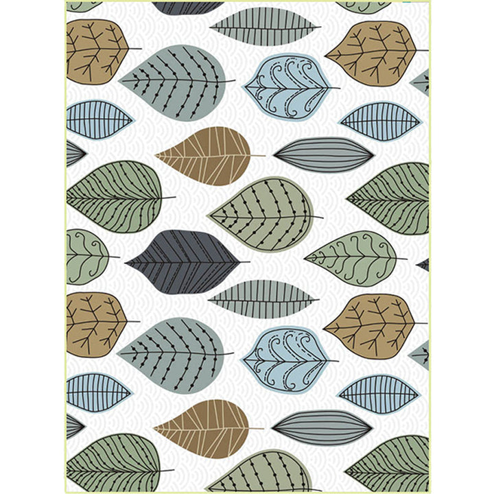 Minimalist modern rug in white botanical leaf pattern rug polyester non-slip washable rug for home decoration | Bowlift