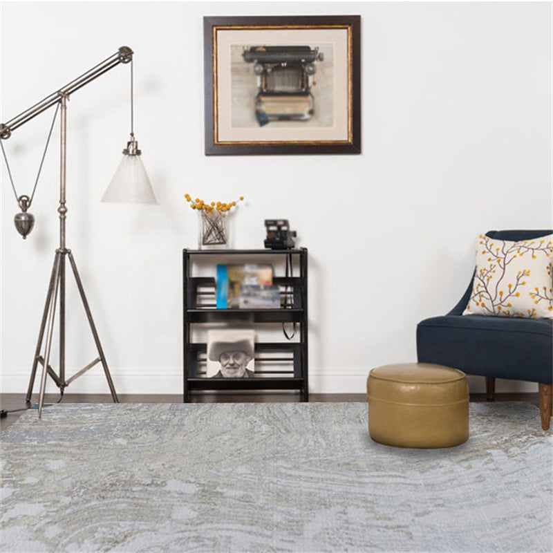 Gray Bedroom Rug Modern Abstract Cement Pattern Area Rug Polyester Washable Stain Resistant Rug | Bowlift