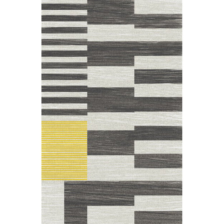 Minimalist modern rug in gray and brown geometric rectangular pattern rug polyester non-slip rug for home decor | Bowlift