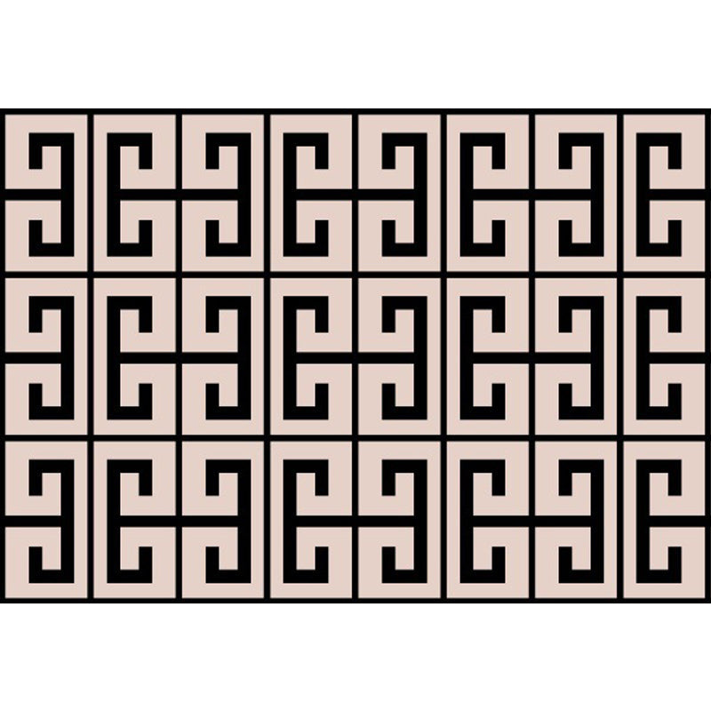Brown bedroom rug modern geometric pattern area rug polyester non-slip backing washable rug | Bowlift