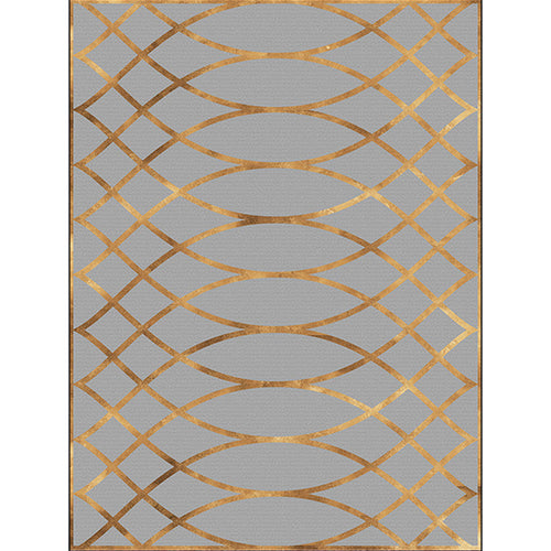 Casual modern rug in gray geometry curved lines pattern rug polyester pet-friendly rug for home decor | Bowlift