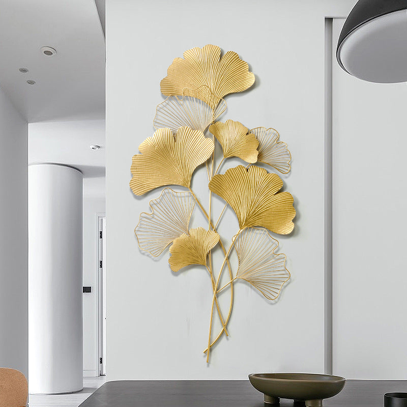 Decorative Metal Ginkgo Wall Sculpture Bowlift