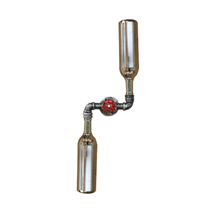 BowLift | Glass Gray/Blue Wall Light Wine Bottle 2 Lights Industrial Style Wall Mount Light for Living Room