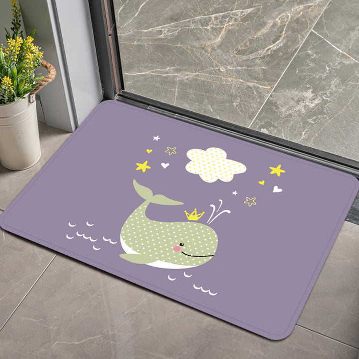 BowLift | Stylish Children's Rug in Pink and Purple Animal Swan Dog Bear Pattern Rug Polyester Pet-Friendly Carpet for Children's Room